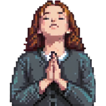person with hands folded in prayer, looking upward emoji