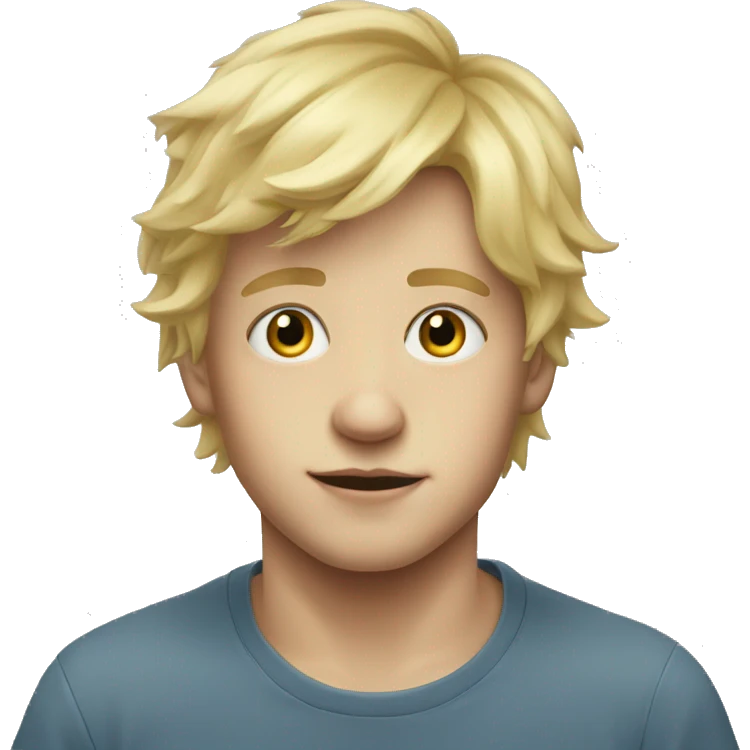blonde boy portrait by blinds emoji