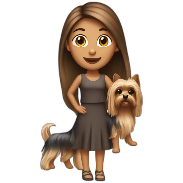 Lady—longhair-with-yorkie-on-hand emoji