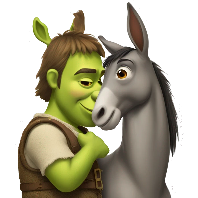 shrek kissing donkey emoji