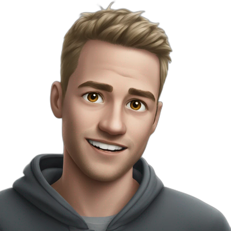 hooded boy with closed smile emoji