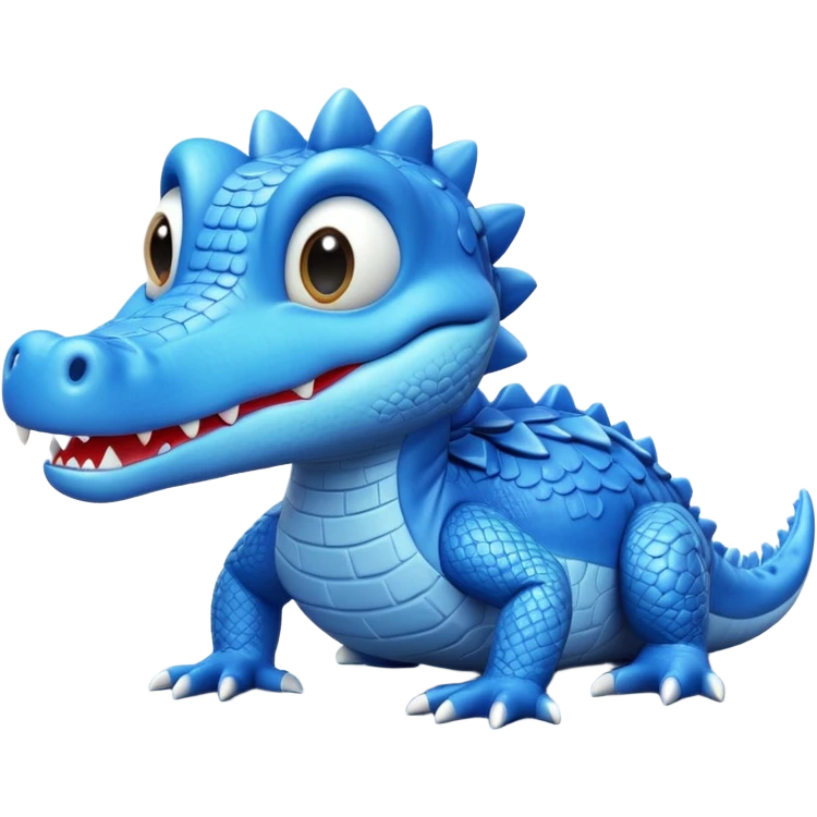 "A stylized, high-detail 3D render of a small, cute blue crocodile from Disney Dreamlight Valley. " emoji