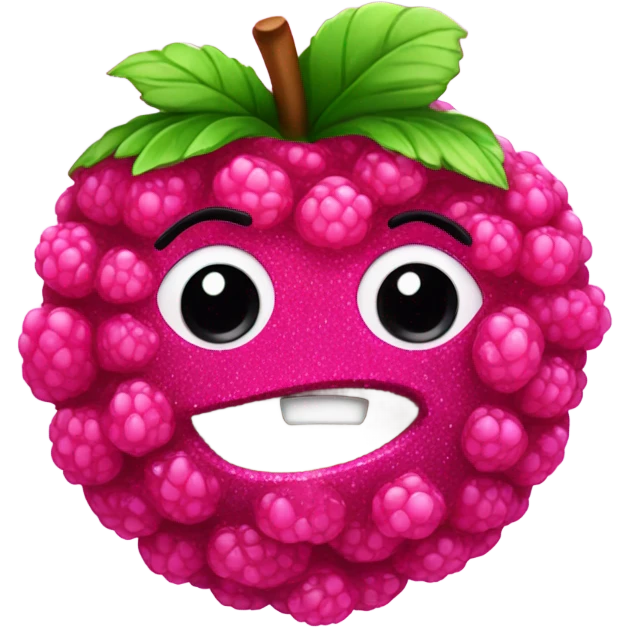 Hot pink raspberry with glitter  emoji