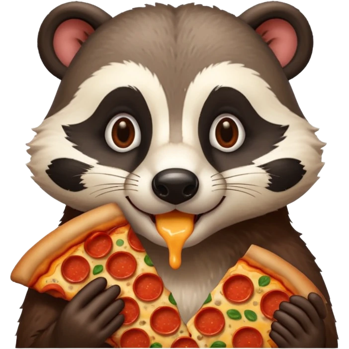 badger eating pizza  emoji