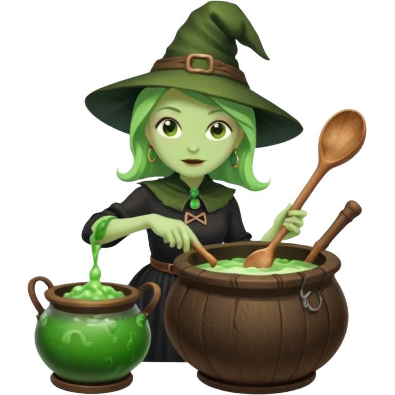 green witch cooking potion emoji
