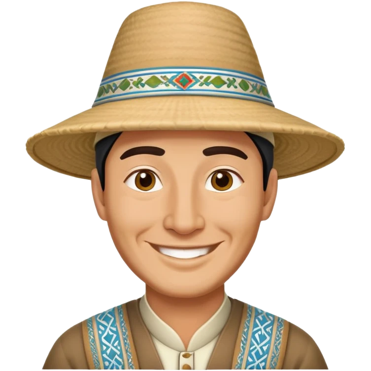 Traditional Uzbek man wearing doppi hat emoji