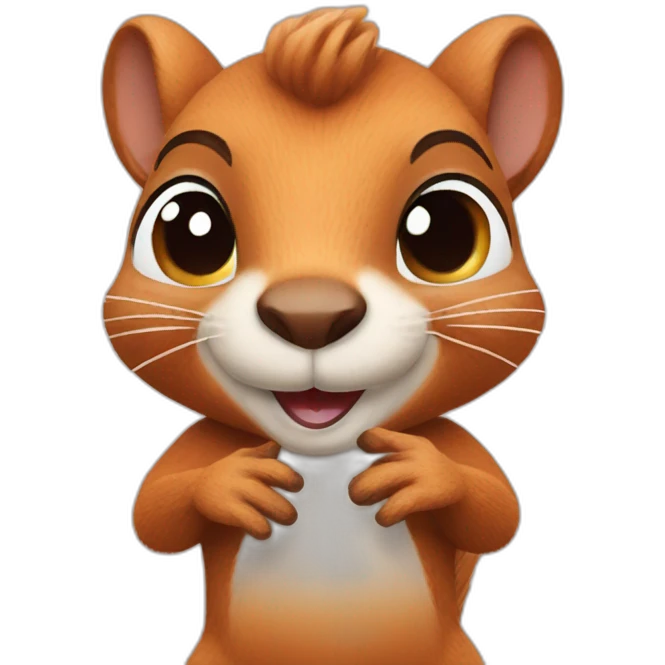 squirrel with a bright manicure on his claws emoji