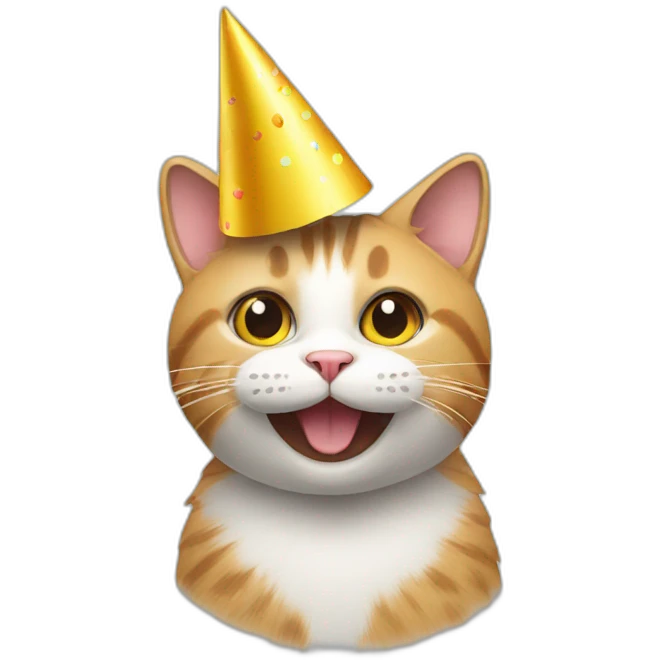 cat with a party hat emoji