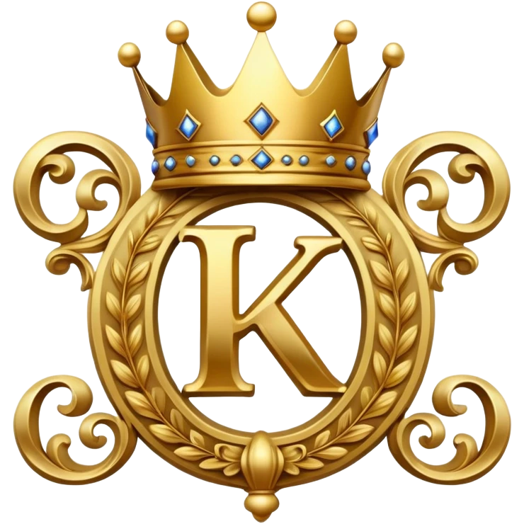 K letter with crown on top  emoji