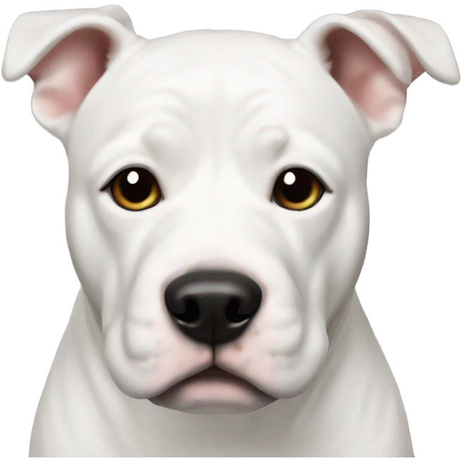 White stafford shire bull terrier with black nose emoji