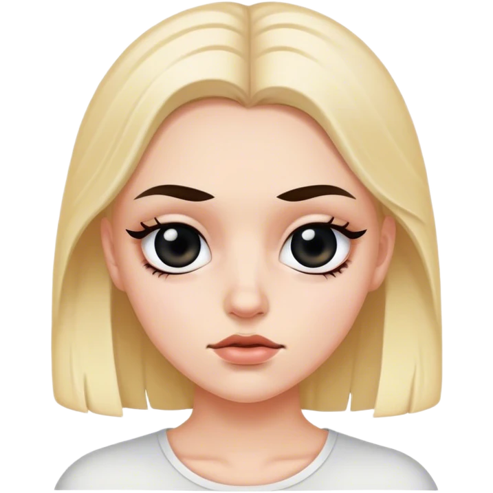 White girl with black eye emoji