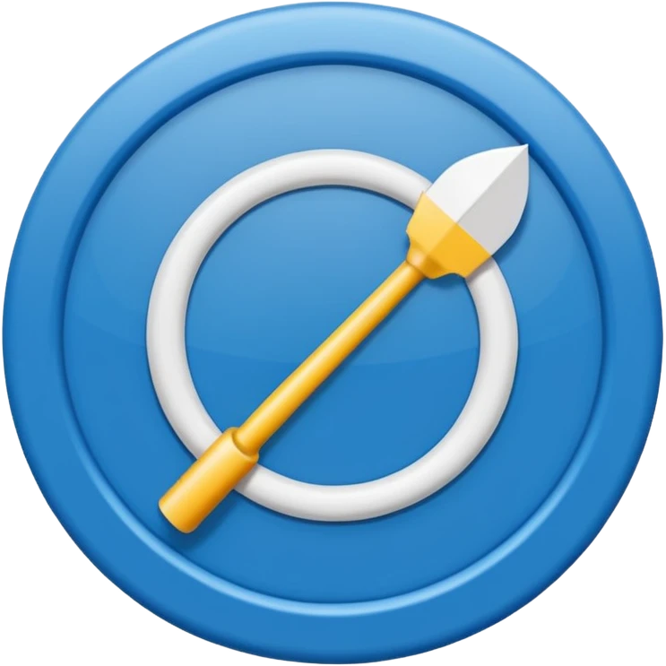 Circulo azul con una flechita adentro de color blanco emoji