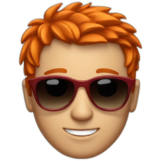 Man have red hair an wear a sun glasses  emoji