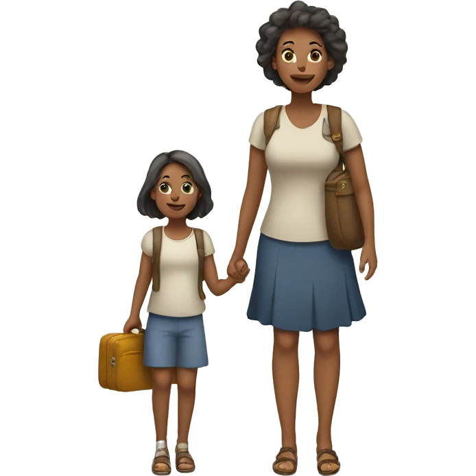 mother and daughter travelers emoji
