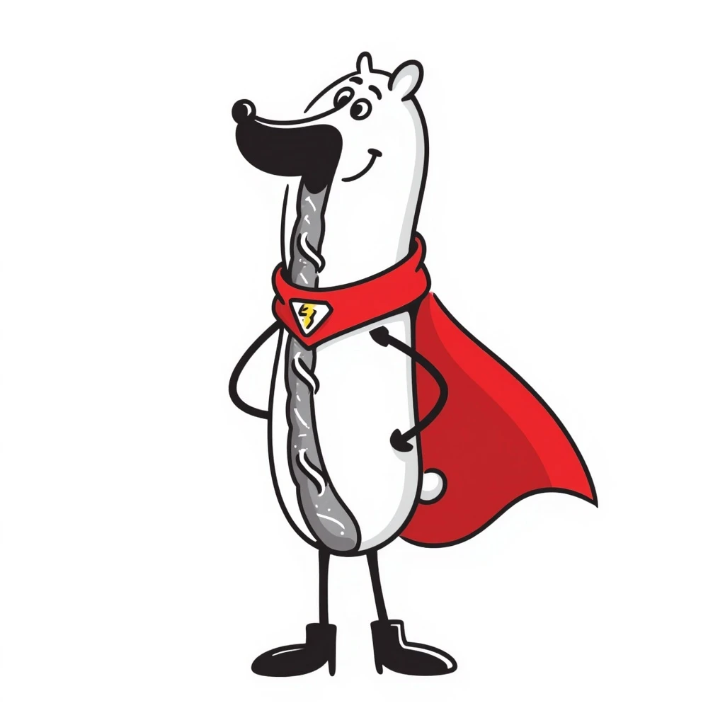 hot dog wearing a red cape emoji