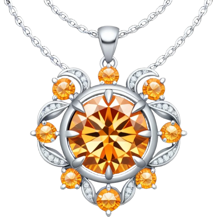 fantasy magic orange necklace diamond emoji