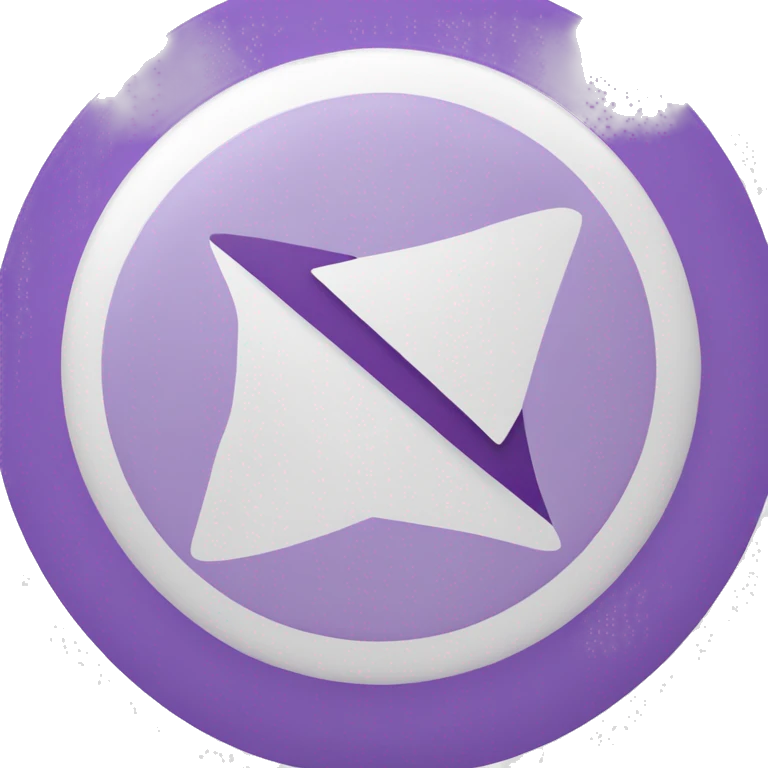 purple and white circle with a purple triange inside it emoji