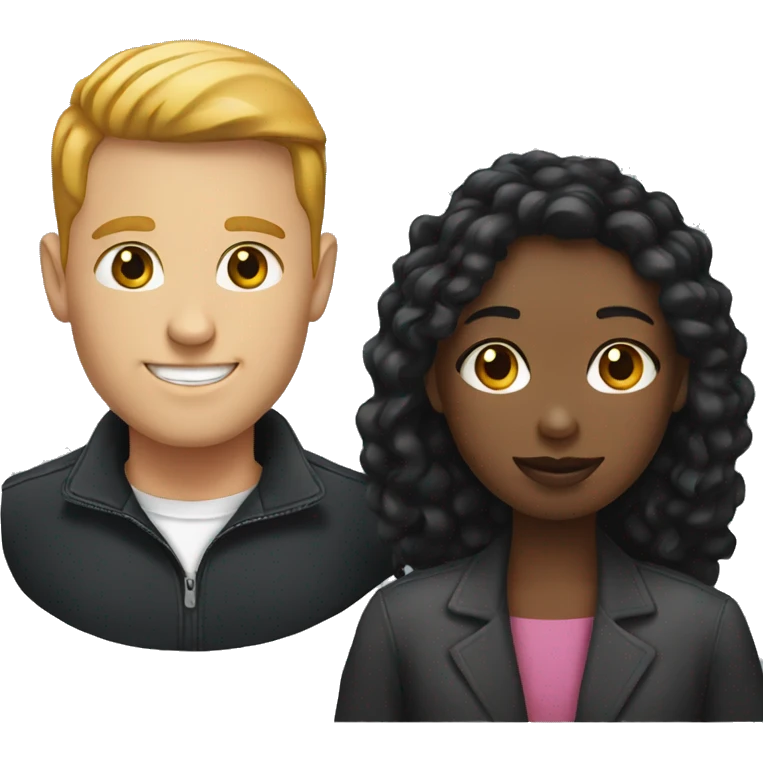 White male and black female  emoji