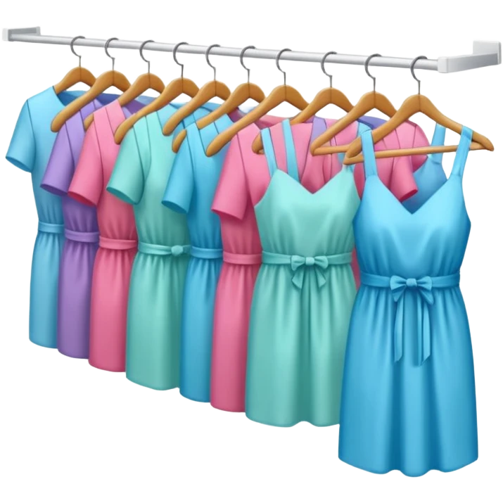 Clothing Store – racks of folded shirts and hanging dresses.

 emoji