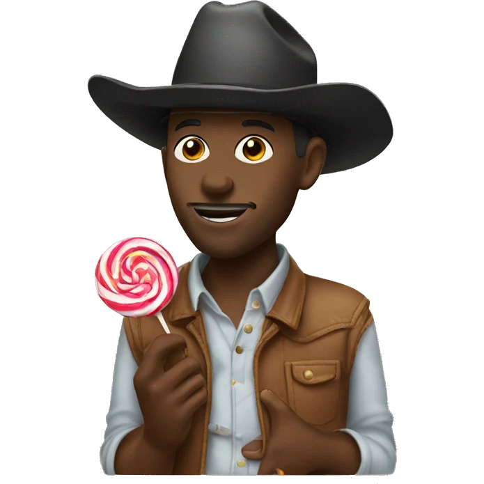 Black man eating candy with a cowboy hat emoji