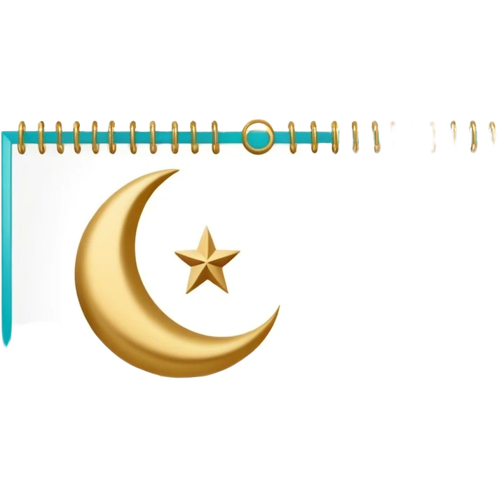 Ramadan calendar  gold and turkis  emoji