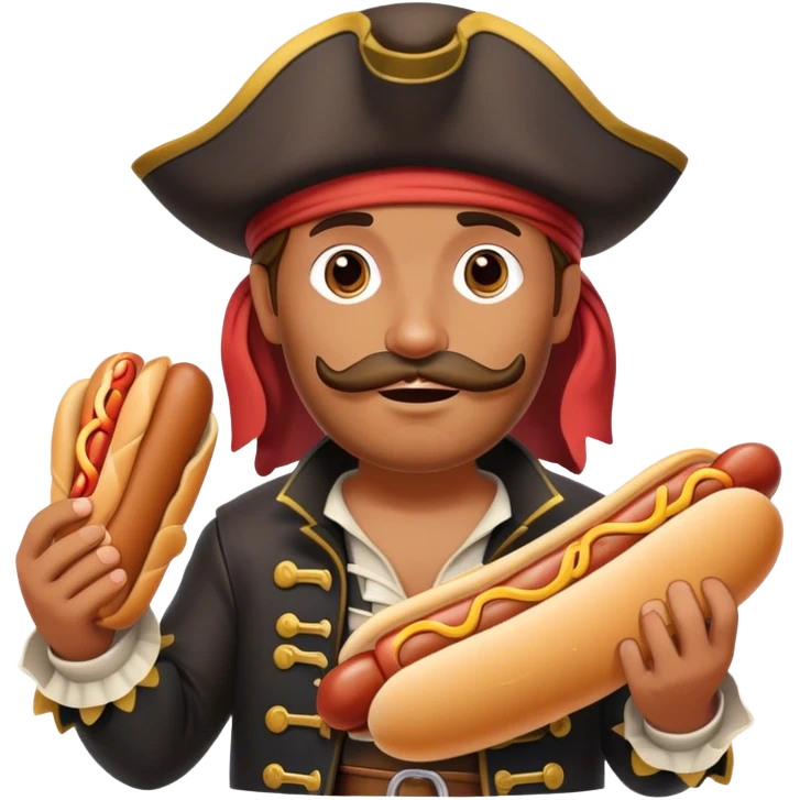 thick pirate holding a hotdog  emoji