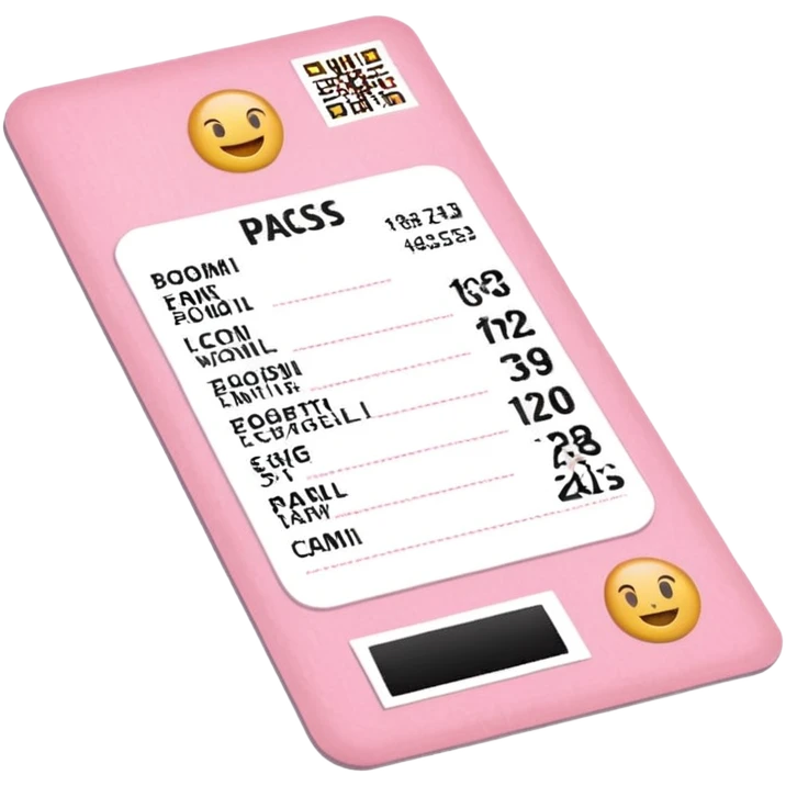 pink boarding pass emoji