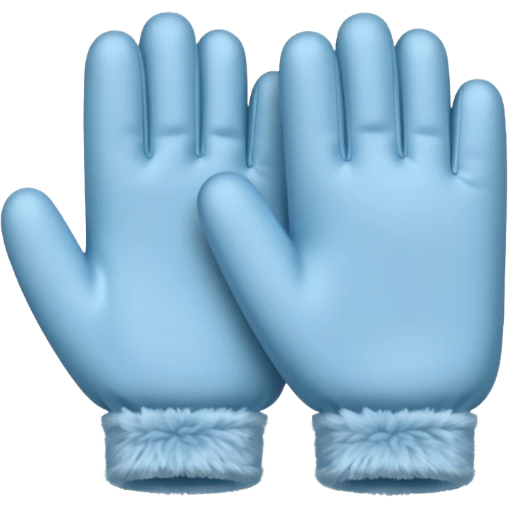 pastel blue winter gloves fluffy emoji