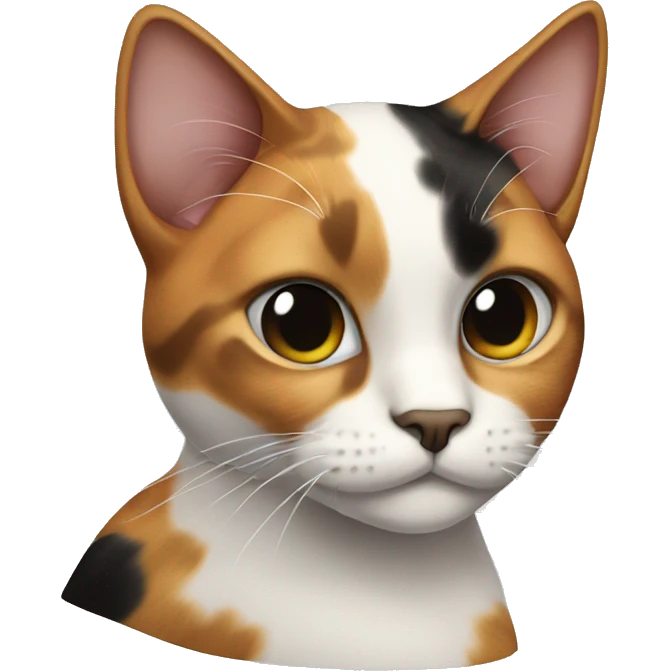 Calico cat with black spot on his face emoji
