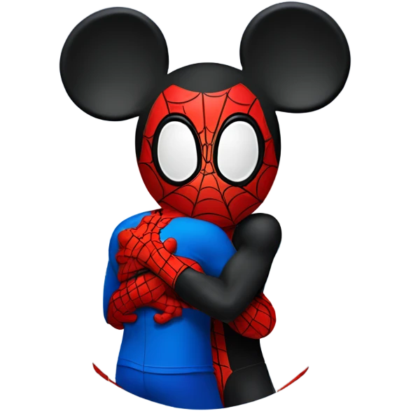  Spider-man hugging with mickey mouse emoji