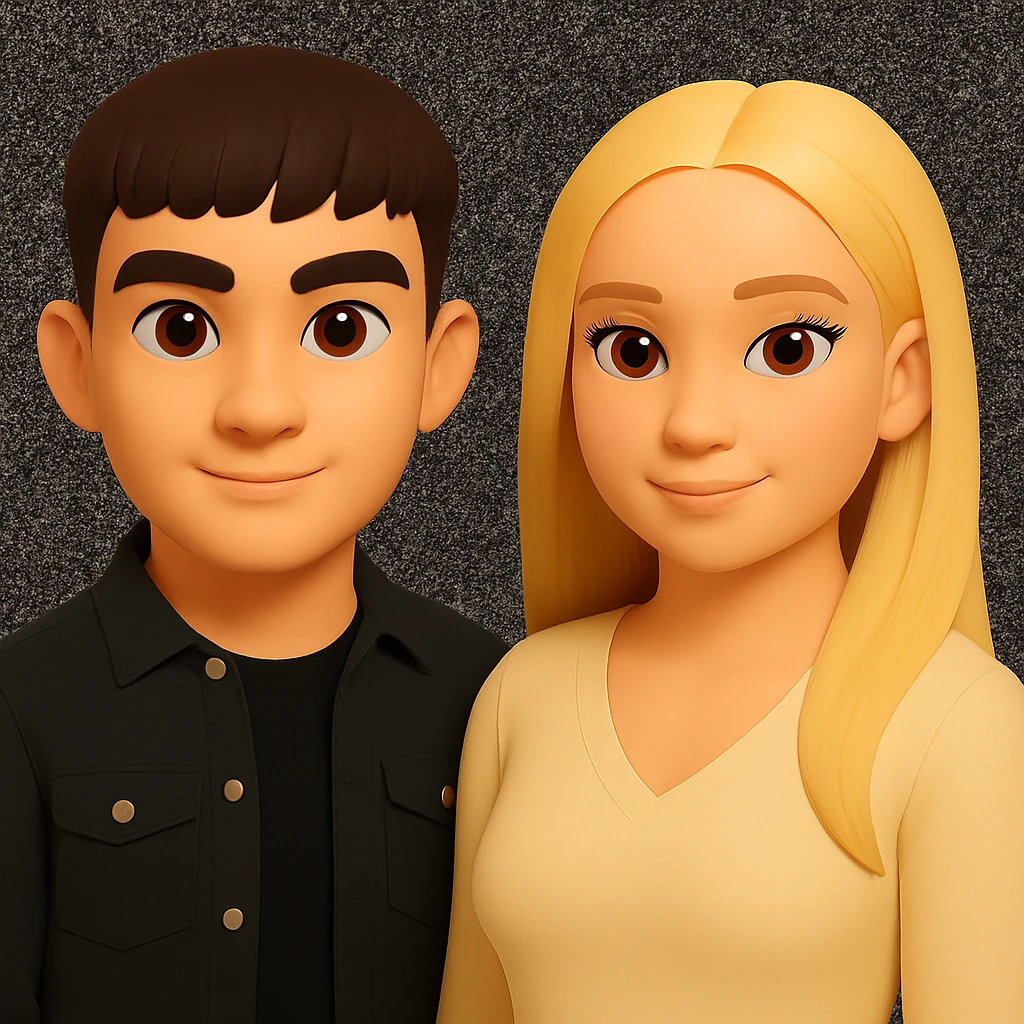 Keep the image as is but slightly space the people apart from each other. Preserve the original style and background exactly. emoji