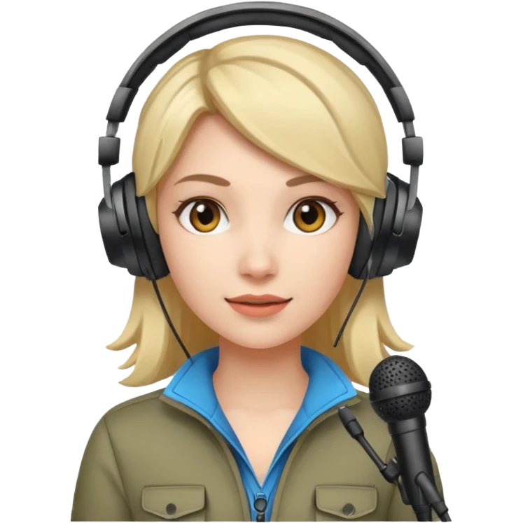 woman with gaming headset mic emoji