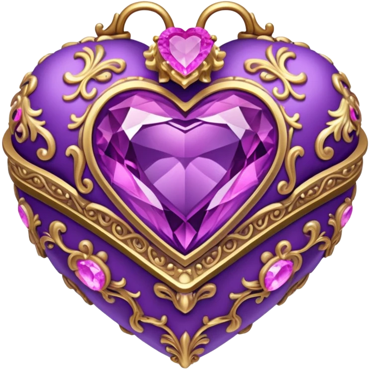 purple pink gemstone Rococo heart box emoji