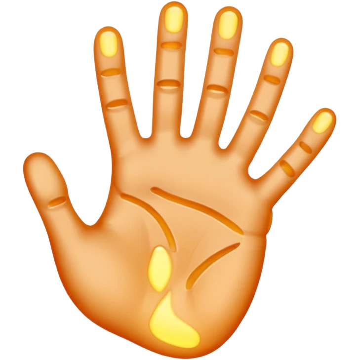 handprint with a glowing sign in the center emoji