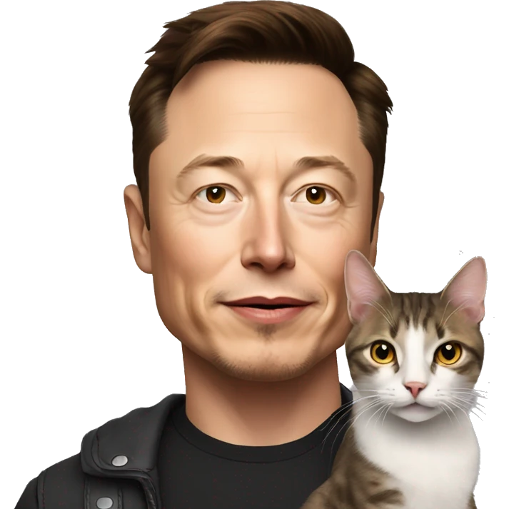 Elon musk having a cat emoji