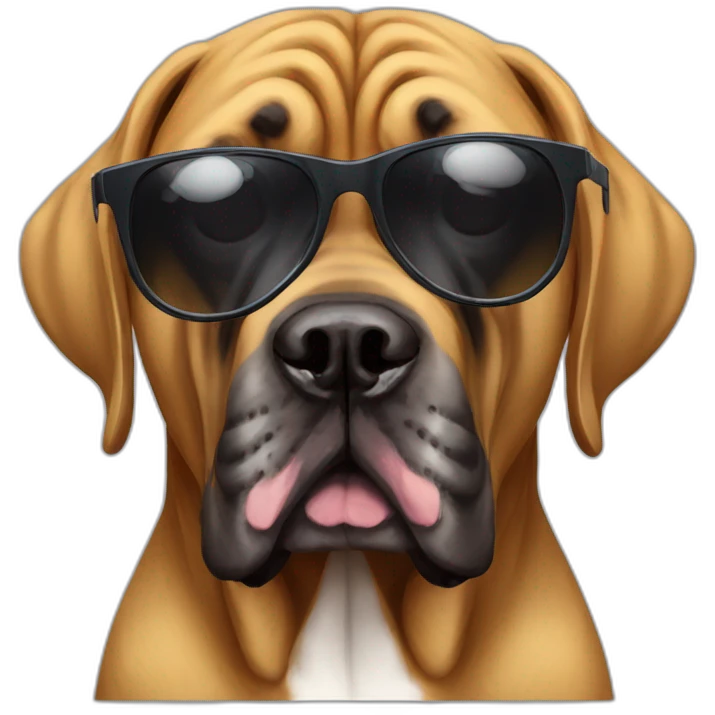 italian mastiff dog with sunglasses emoji