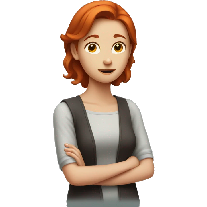 Redhead girl shrugging emoji