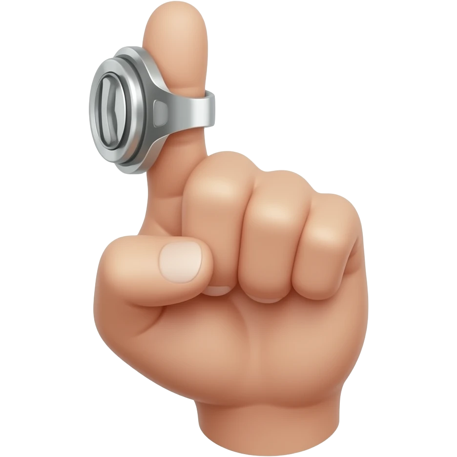 fuck finger with metal ring emoji