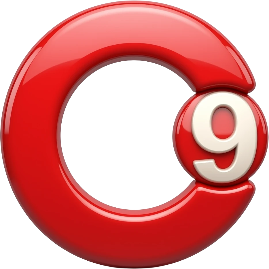 C9 number letter red colour emoji