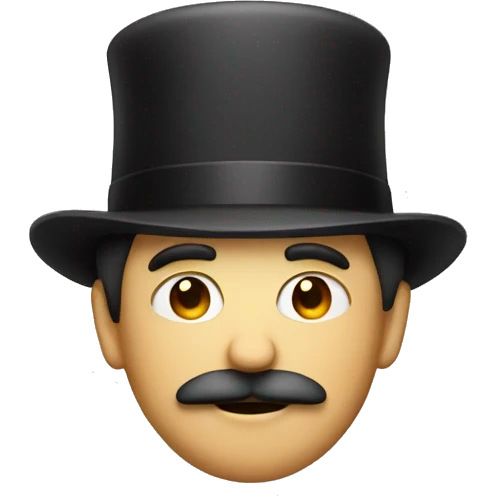 man with small mustache and bowler hat  emoji