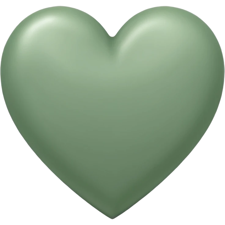 sage green heart with transparent bg without highlights emoji