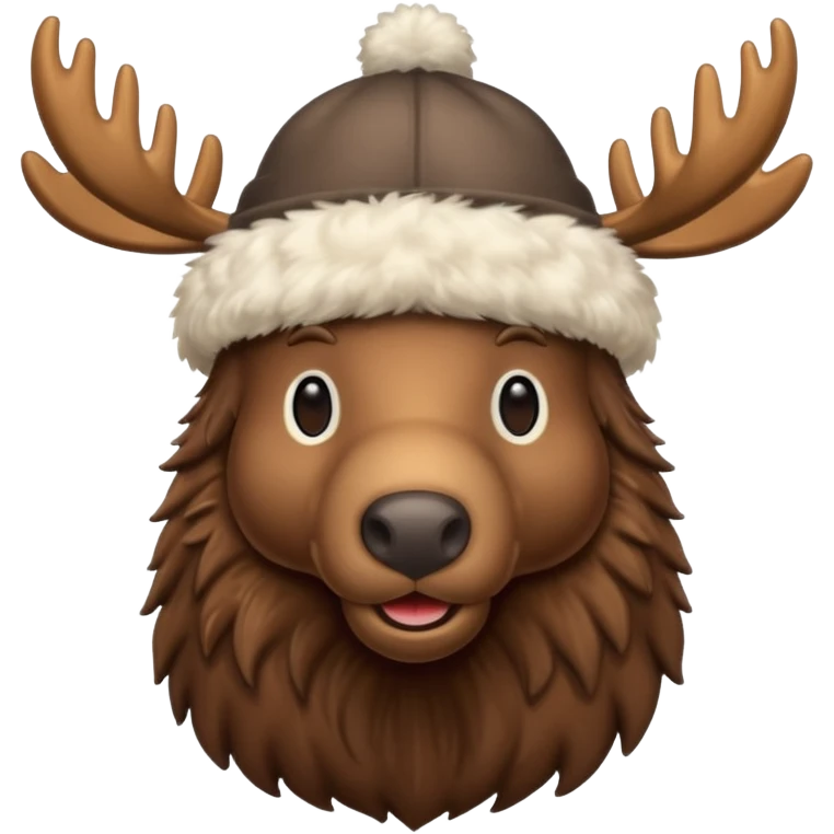 moose with a fur cap emoji