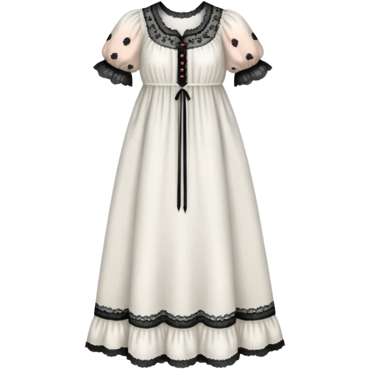 White victorian nightgown with black bug pattern emoji