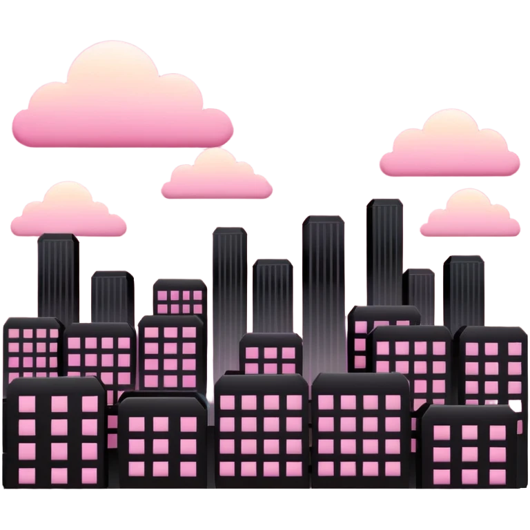 pink sky with black buildings emoji