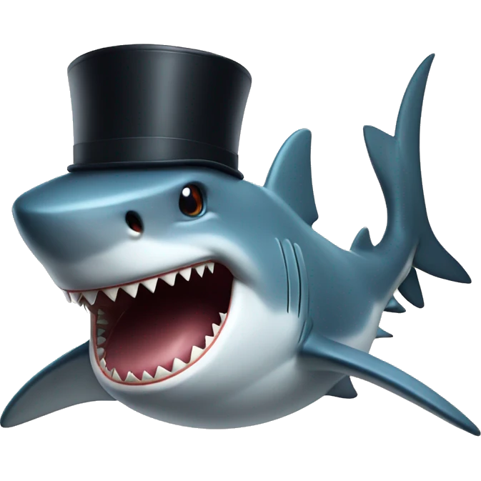 shark with a tophat emoji