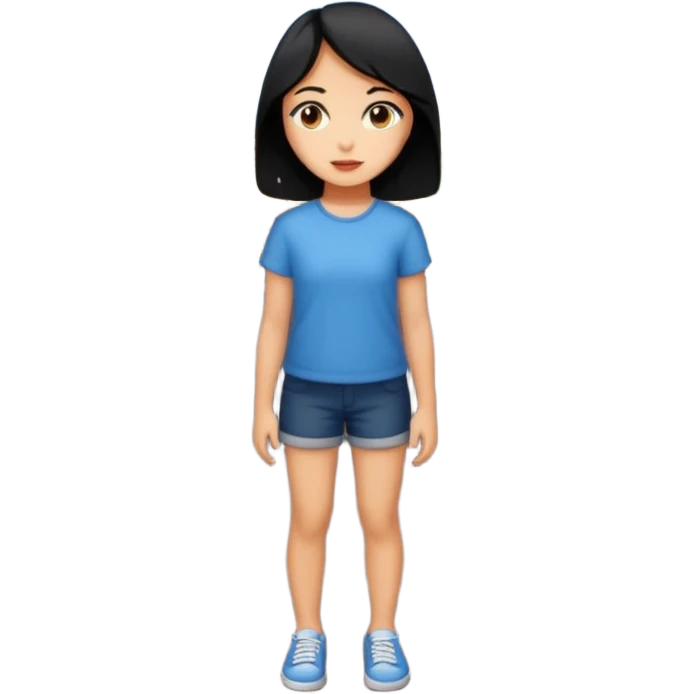 Girl hair black street emoji