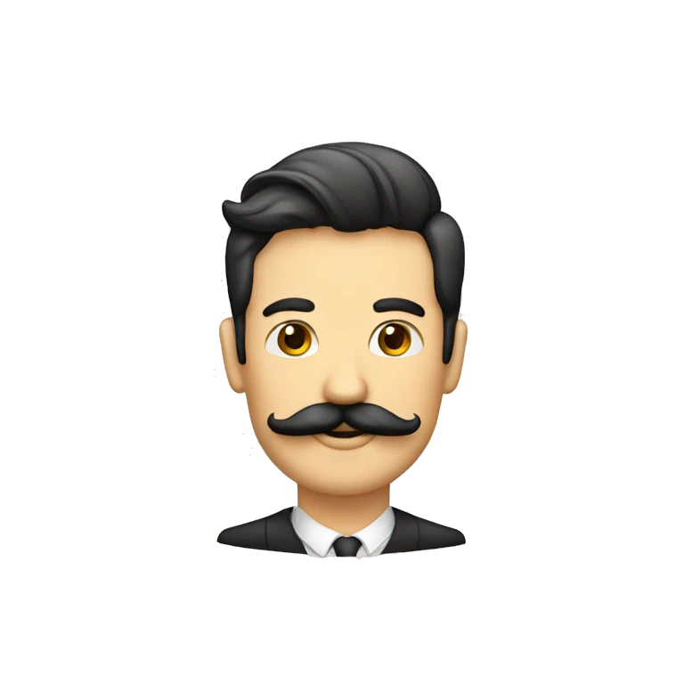 Señor con bigote y pelos de punta emoji
