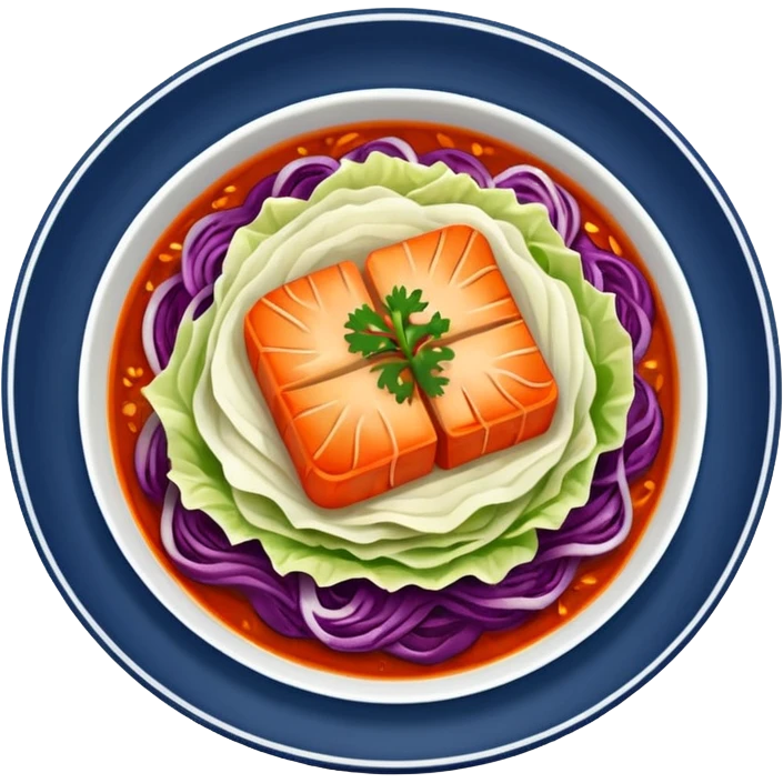 plate of kimchi, spicy fermented cabbage, Korean food emoji