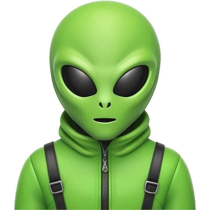 Alien emoji with ski mask emoji