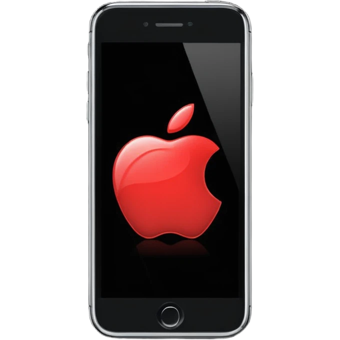 iPhone Apple logo on a black phone screen emoji